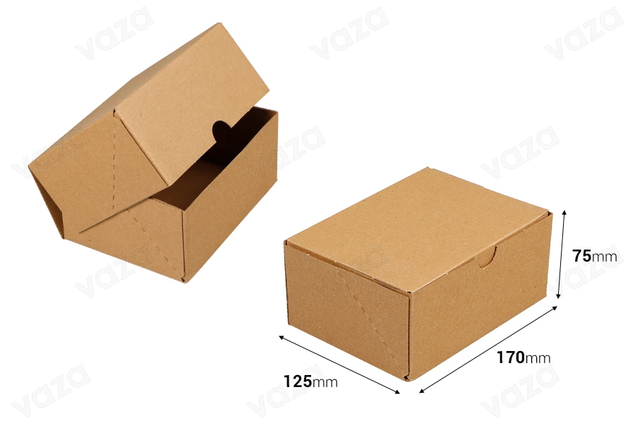 Χάρτινο κουτί 170x125x75 mm 3-φυλλο με αυτόματη συναρμολόγηση (No 30) - 20 τμχ-εικόνα_διαστάσεις