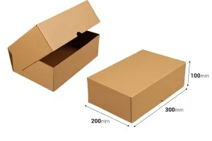 Carton 300x200x100 brown 3-sheet - 25 pcs-2