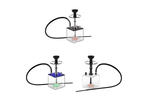 Narguilé avec base carré et éclairage LED-1
