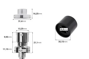 Aluminiumspray Crimp mit Magnetdeckel 15 mm in zwei Farben-2