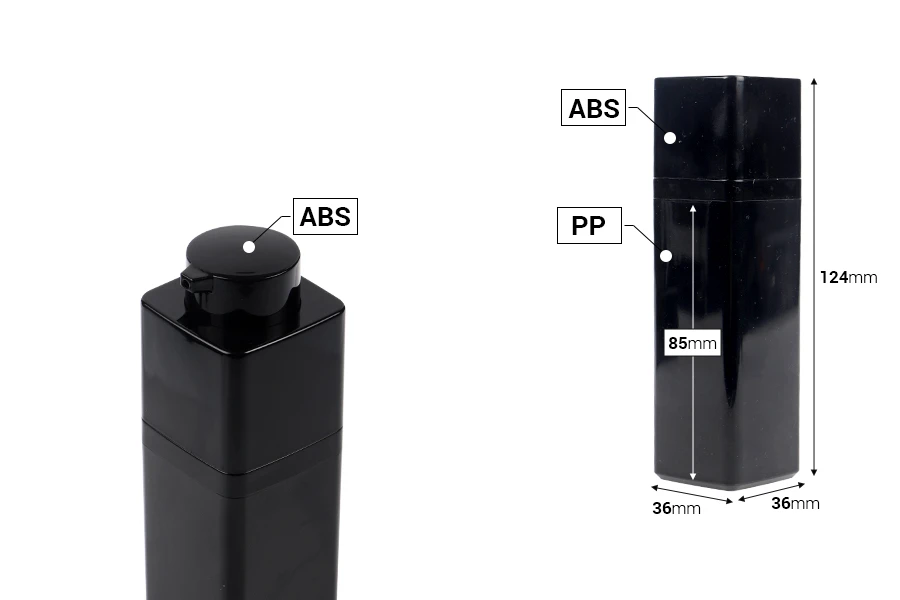 Airless bottle 30 ml acrylic in black color - 5 pcs