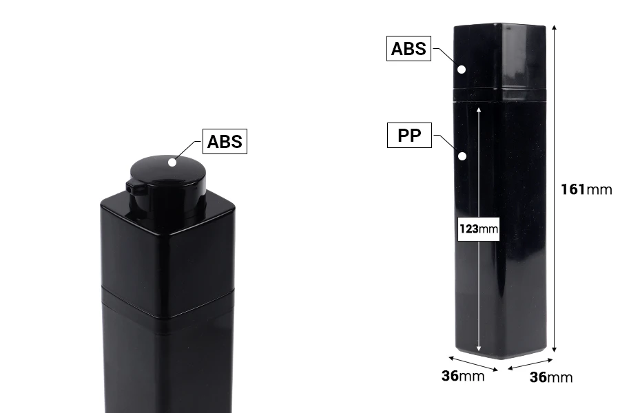 Μπουκαλάκι airless 50 ml ακρυλικό σε μαύρο χρώμα - 5 τμχ Μπουκαλάκι airless 50 ml ακρυλικό σε μαύρο χρώμα - 5 τμχ