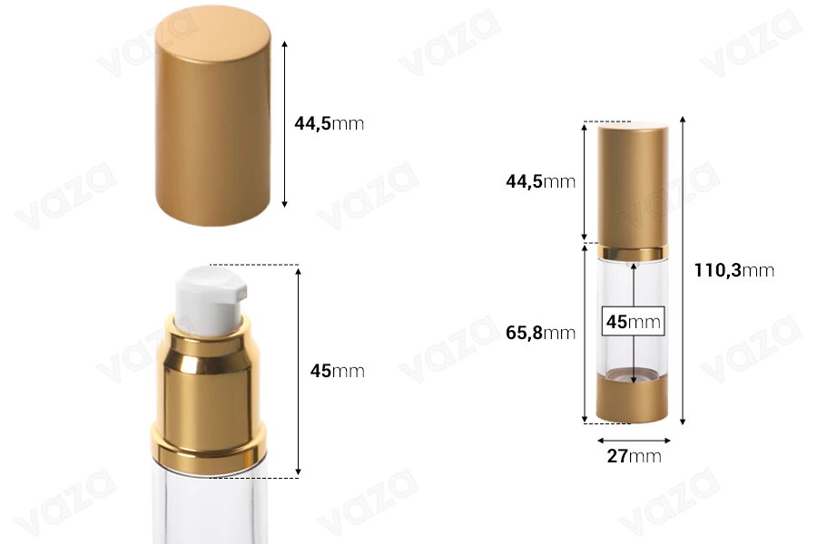 Μπουκάλι airless για κρέμα 15 ml με ακρυλικό διάφανο σώμα και πλαστικό χρυσό ματ καπάκι Μπουκάλι airless για κρέμα 15 ml με ακρυλικό διάφανο σώμα και πλαστικό χρυσό ματ καπάκι-εικόνα_διαστάσεις