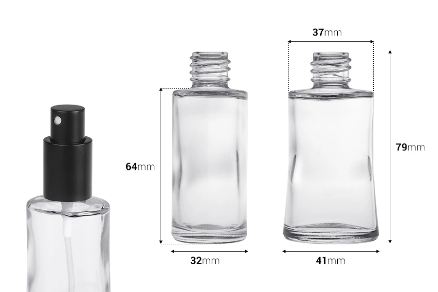 Ovale Parfümflasche aus Glas 35ml (18/415) Ovale Parfümflasche aus Glas 35ml (18/415)