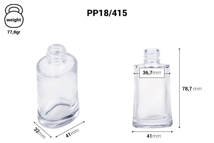 Γυάλινη οβάλ φιάλη αρωματοποιίας 30 ml (18/415)
