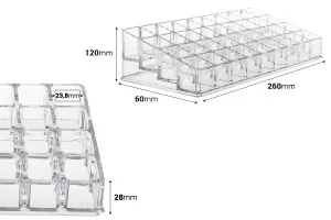 Porte-tube en acrylique 260 x 120 x 60 mm - 4 niveaux (36 places)-2