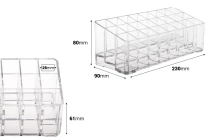 Portaprovette in acrilico 230 x 90 x 80 mm - 3 livelli (24 posti) Portaprovette in acrilico 230 x 90 x 80 mm - 3 livelli (24 posti)