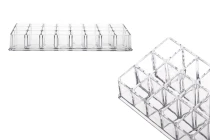 Porte-tube en acrylique 220 x 90 x 50 mm - 3 niveaux (24 places)