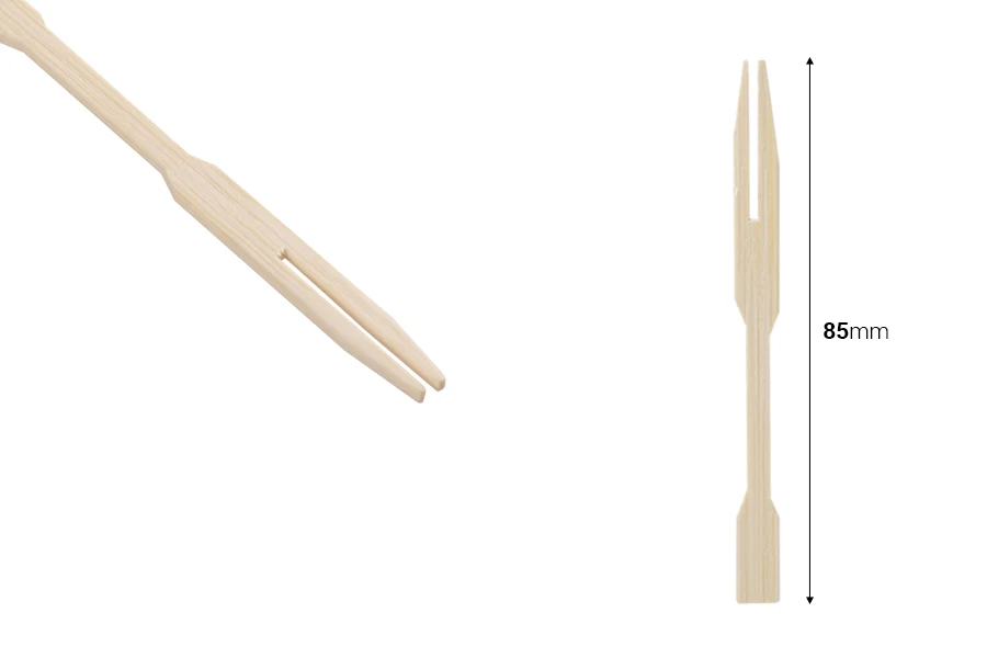 Forchettine  bamboo da 85 mm – confezione da 100 pezzi.