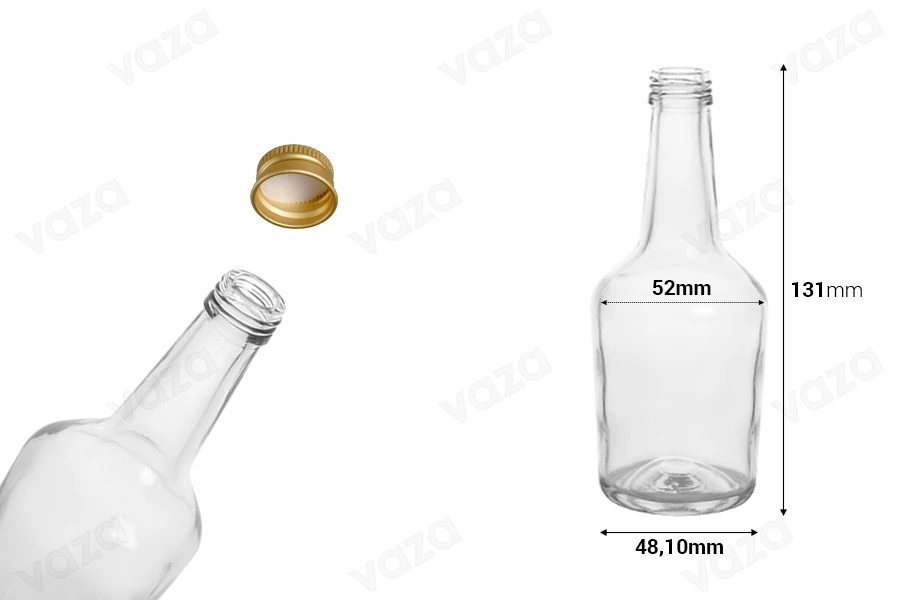 Bottiglia da 103 ml in vetro trasparente Bottiglia da 103 ml in vetro trasparente-εικόνα_διαστάσεις