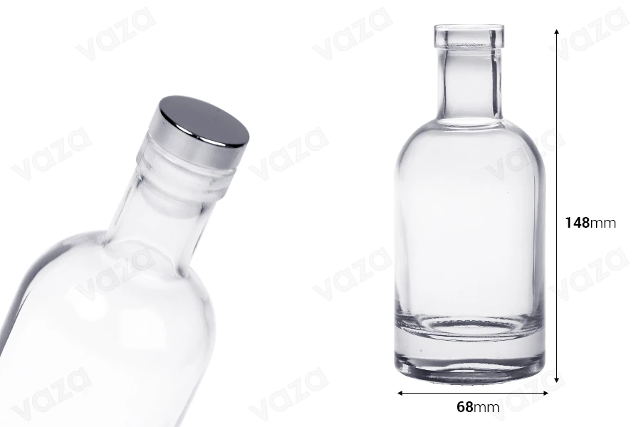 Shishe qelqi e rrumbullakët 200 ml - 20 copë Shishe qelqi e rrumbullakët 200 ml - 20 copë-imazh_dimensione