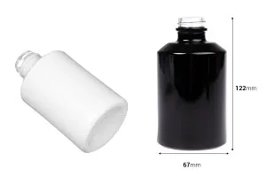 Flacon cylindrique en verre 250 ml de couleur noir ou blanc-2