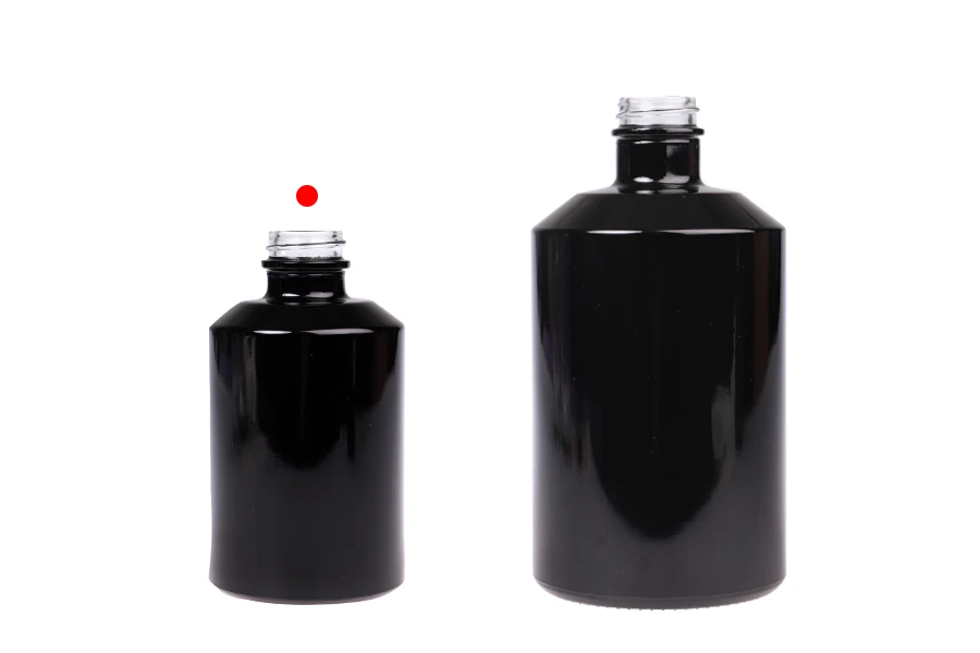 Γυάλινο μπουκάλι κυλινδρικό 250 ml σε μαύρο ή λευκό χρώμα