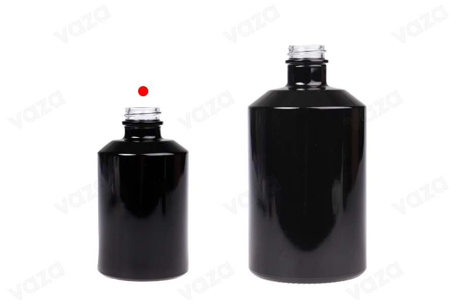 Cylindrical glass bottle 250 ml in black or white color-image_group
