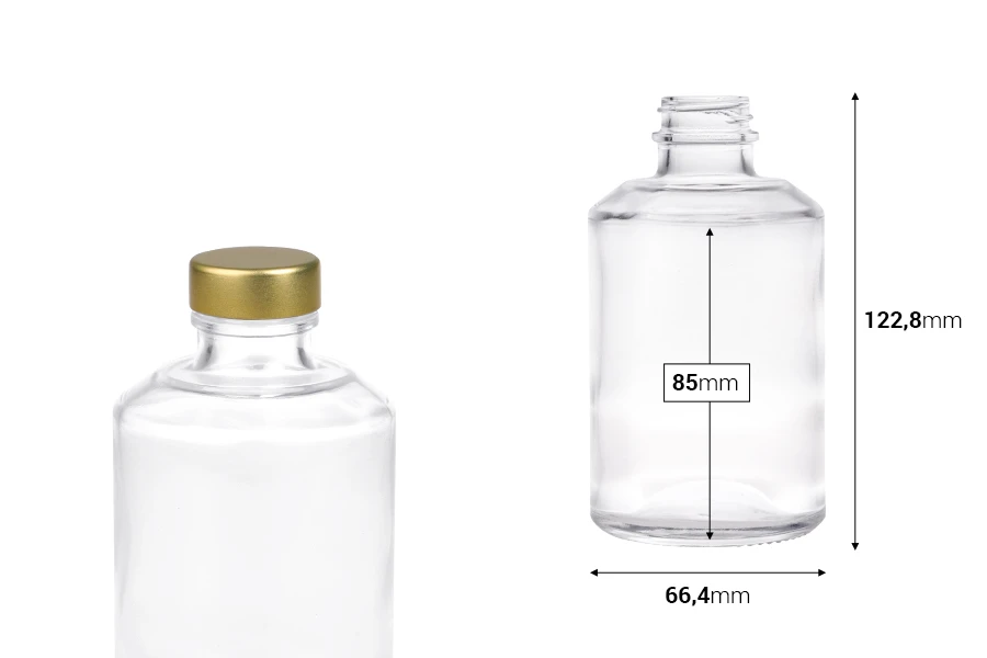 Flacon cylindrique en verre 250 ml Flacon cylindrique en verre 250 ml