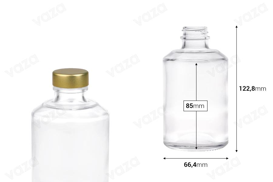 Cylindrical glass bottle 250 ml-εικόνα_διαστάσεις