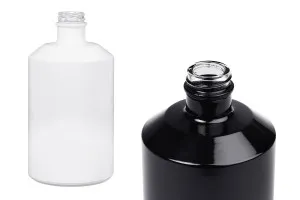 Cylindrical glass bottle 500 ml in white or black color-1