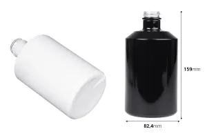 Cylindrical glass bottle 500 ml in white or black color-2