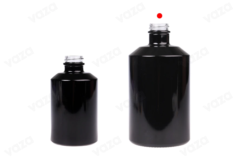 Zylindrische Glasflasche 500ml in weißer oder schwarzer Farbe Zylindrische Glasflasche 500ml in weißer oder schwarzer Farbe-bildgruppe