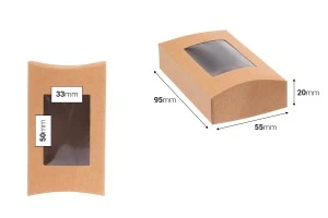 Κουτάκι χάρτινο κραφτ για σαπούνια 95x55x20 mm με παράθυρο και καμπυλωτές άκρες - 50 τμχ-2