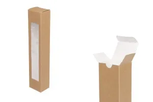 Boîte en papier kraft (350gsm) 50 x 40 x 250 mm avec fenêtre - 20 pièces