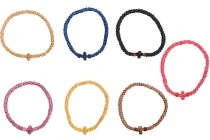 Wrist rope 56+5 knots handmade from wax thread - 10 pcs