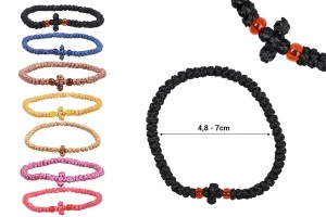 Wrist rope 56+5 knots handmade from wax thread - 10 pcs-2