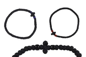 Wrist prayer rope 60+5 knots handmade from wax thread - 10 pcs-1