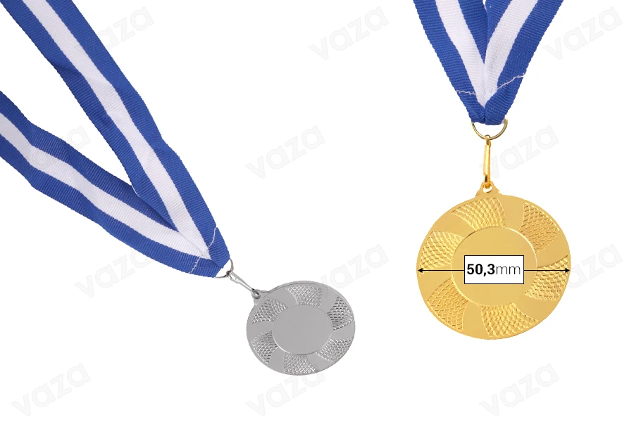 Μετάλλιο χωρίς logo σε χρυσό ή ασημί χρώμα-εικόνα_διαστάσεις