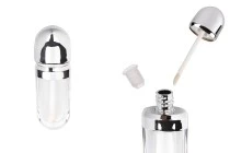 Θήκη για lip gloss 8 ml διάφανη με ασημί καπάκι - 6 τμχ