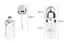 Θήκη για lip gloss 8 ml διάφανη με ασημί καπάκι - 6 τμχ
