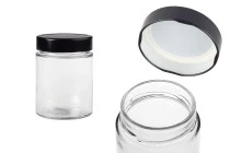 Γυάλινο κυλινδρικό βάζο 280 ml με μαύρο καπάκι Τ.Ο 70 Deep - 105 τμχ Γυάλινο κυλινδρικό βάζο 280 ml με μαύρο καπάκι Τ.Ο 70 Deep - 105 τμχ