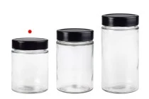 Γυάλινο κυλινδρικό βάζο 280 ml με μαύρο καπάκι Τ.Ο 70 Deep - 105 τμχ Γυάλινο κυλινδρικό βάζο 280 ml με μαύρο καπάκι Τ.Ο 70 Deep - 105 τμχ