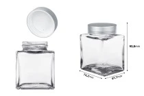 Γυάλινο βάζο 180 ml πολυτελείας με ασημί ματ καπάκι και ασημί ρίγα - 6 τμχ Γυάλινο βάζο 180 ml πολυτελείας με ασημί ματ καπάκι και ασημί ρίγα - 6 τμχ
