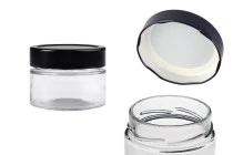 Cylindrical glass jar 100 ml with black cap T.O 70 Deep - 140 pcs Cylindrical glass jar 100 ml with black cap T.O 70 Deep - 140 pcs