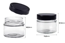 Γυάλινο κυλινδρικό βάζο 150 ml με μαύρο καπάκι Τ.Ο 70 Deep - 120 τμχ Γυάλινο κυλινδρικό βάζο 150 ml με μαύρο καπάκι Τ.Ο 70 Deep - 120 τμχ