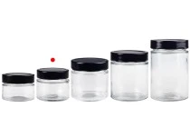 Γυάλινο κυλινδρικό βάζο 150 ml με μαύρο καπάκι Τ.Ο 70 Deep - 120 τμχ Γυάλινο κυλινδρικό βάζο 150 ml με μαύρο καπάκι Τ.Ο 70 Deep - 120 τμχ