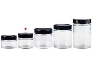 Cylindrical glass jar 150 ml with black cap T.O 70 Deep - 120 pcs-3