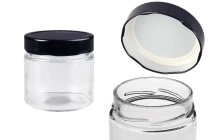 Γυάλινο κυλινδρικό βάζο 280 ml με μαύρο καπάκι Τ.Ο 82 Deep - 96 τμχ Γυάλινο κυλινδρικό βάζο 280 ml με μαύρο καπάκι Τ.Ο 82 Deep - 96 τμχ