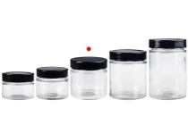 Γυάλινο κυλινδρικό βάζο 280 ml με μαύρο καπάκι Τ.Ο 82 Deep - 96 τμχ Γυάλινο κυλινδρικό βάζο 280 ml με μαύρο καπάκι Τ.Ο 82 Deep - 96 τμχ