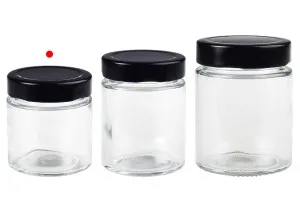 Pot cylindrique en verre 100 ml avec couvercle noir T.O 58 Deep - 160 pcs-3