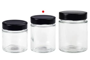 Pot cylindrique en verre 150 ml avec couvercle noir T.O 58 Deep - 120 pcs-3