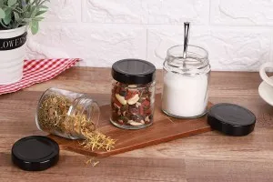 Pot cylindrique en verre 100 ml avec couvercle noir T.O 58 Deep - 160 pcs-5