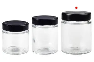 Pot cylindrique en verre 180 ml avec couvercle noir T.O 63 Deep - 120 pcs-3