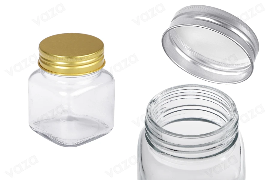 Γυάλινο βάζο 100 ml με καπάκι αλουμινίου - 12 τμχ-εικόνα_προϊοντική