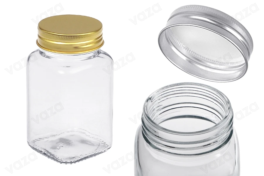 Glasgefäß 200ml mit Aluminiumdeckel - 12 Stk Glasgefäß 200ml mit Aluminiumdeckel - 12 Stk-produktbild
