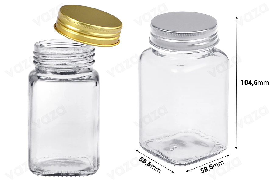 Glasgefäß 200ml mit Aluminiumdeckel - 12 Stk Glasgefäß 200ml mit Aluminiumdeckel - 12 Stk-bildabmessungen