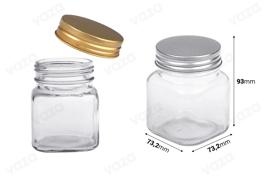 Kavanoz qelqi 280 ml me kapak alumini - 12 copë Kavanoz qelqi 280 ml me kapak alumini - 12 copë-imazh_dimensione