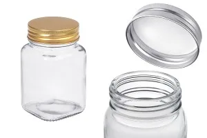 Barattolo in vetro 380 ml con coperchio in alluminio - 12 pz-1