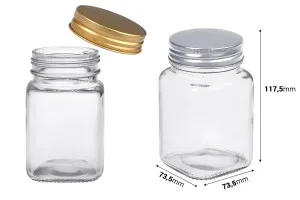Barattolo in vetro 380 ml con coperchio in alluminio - 12 pz-2